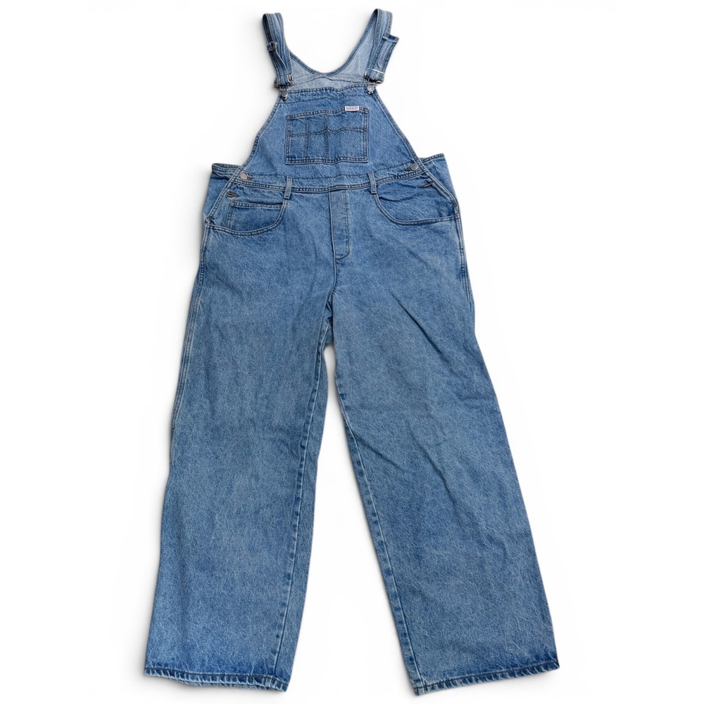 Vintage GUESS Jeans Denim Overalls 90s Light Wash Wide Leg Plus Size 100% Cotton